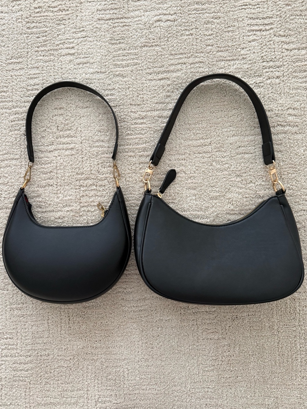 2 Minimalistic, Black Shoulder Bags